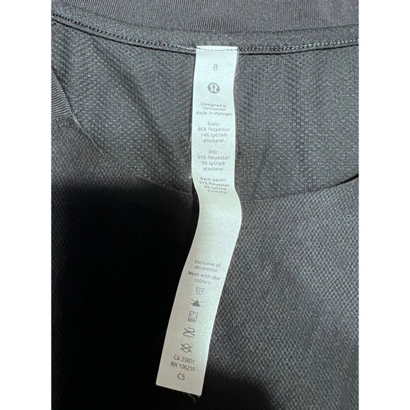 Lululemon fine force black shirt women size 8 - Picture 3 of 5